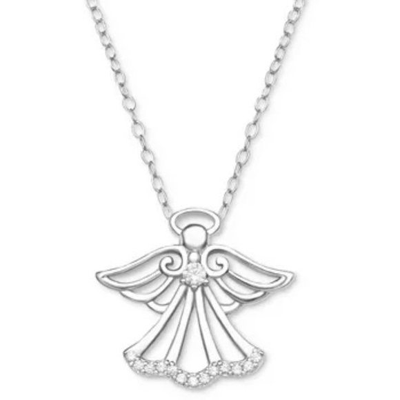 GIANI BERNINI Ornament Box with Cubic Zirconia Angel 18" Pendant Necklace in SS - Picture 2 of 3